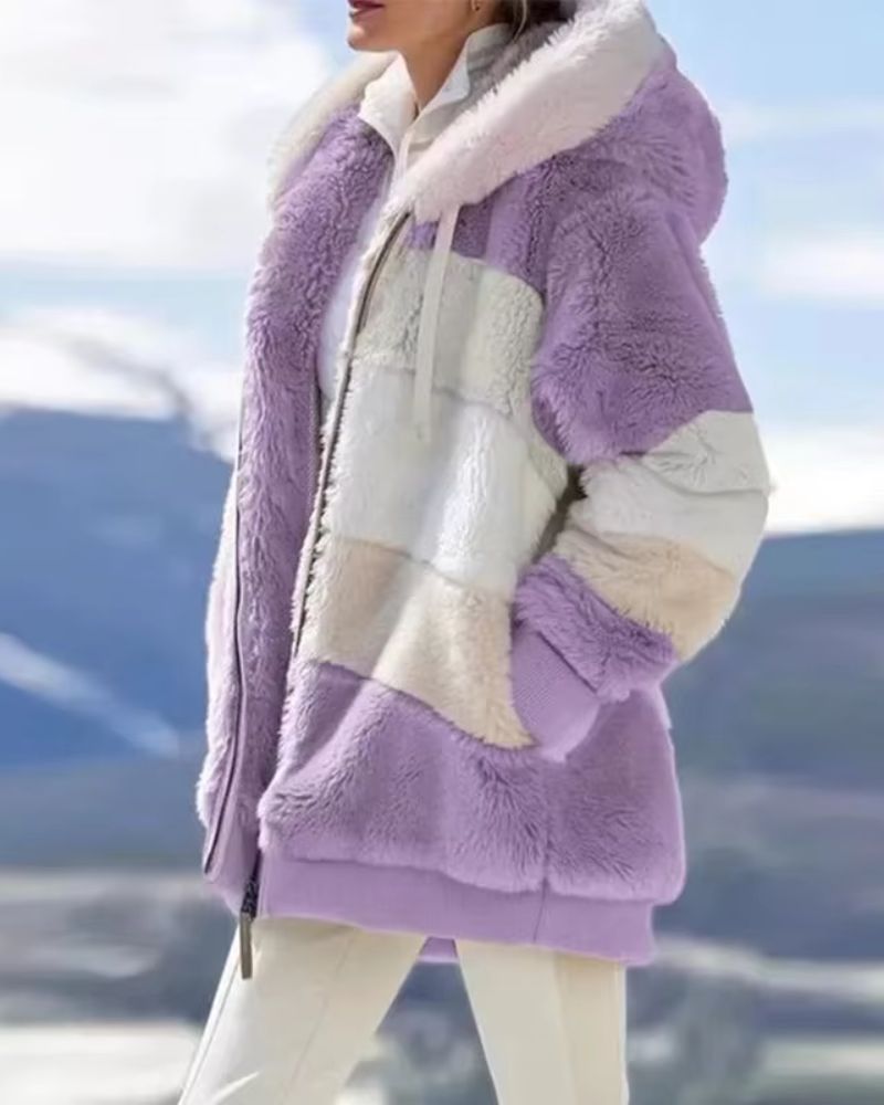 ZAIDA - STYLISH PLUSH COAT VEV36519
