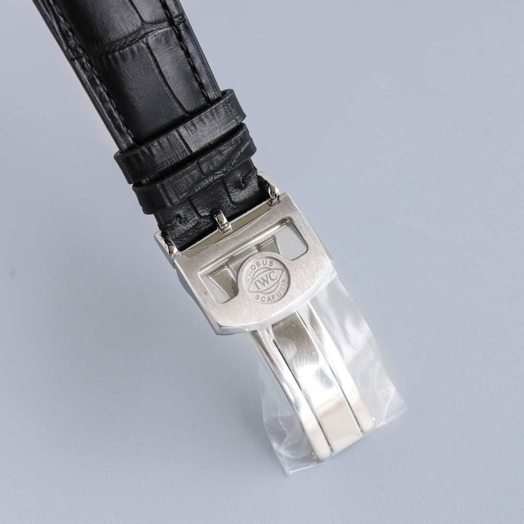 PORTUGUESE ANNUAL CALENDAR STEEL CASE LEATHER STRAP