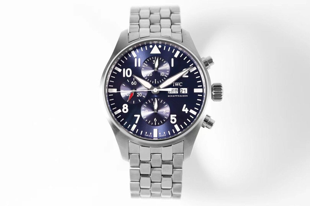 PILOT DAY-DATE CHRONOGRAPH STAINLESS STEEL BLUE DIAL