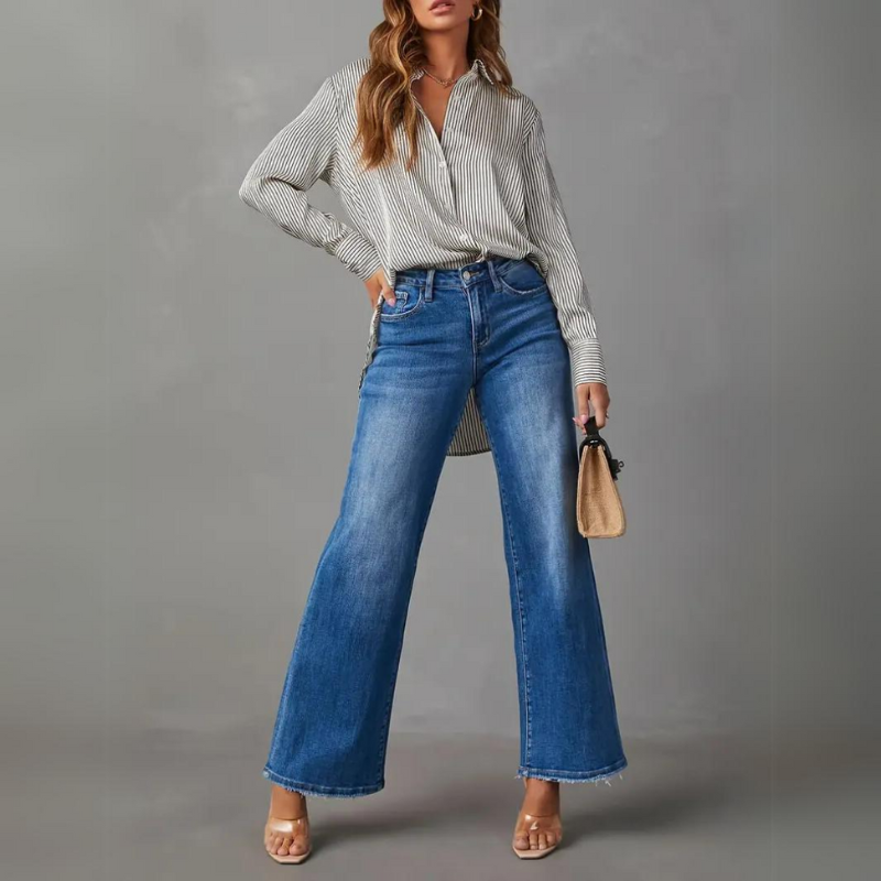 Ariel | Jeans Jambe Large Pour Femmes | Taille Haute