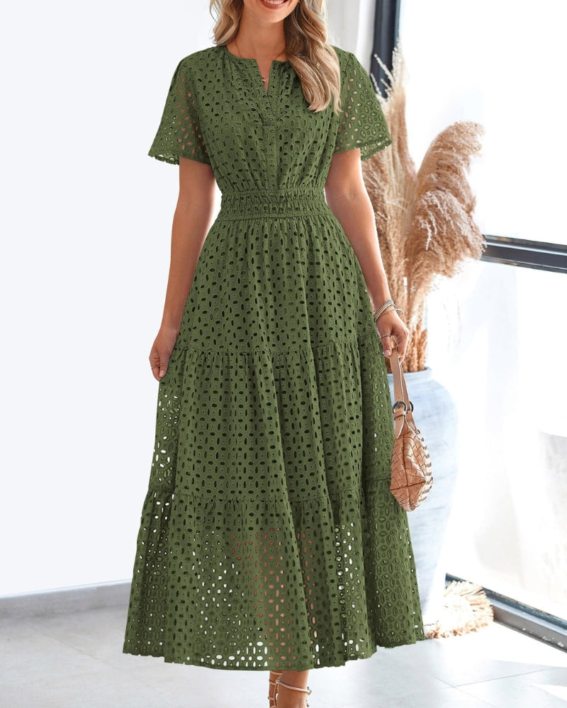LINARS - Eyelet Elegance Dress BEST4132