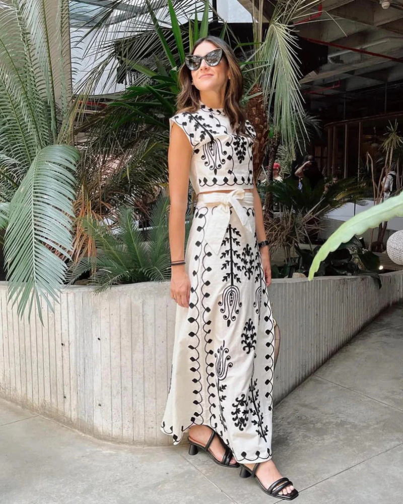 CAMALI - Printed Top and Skirt Set
