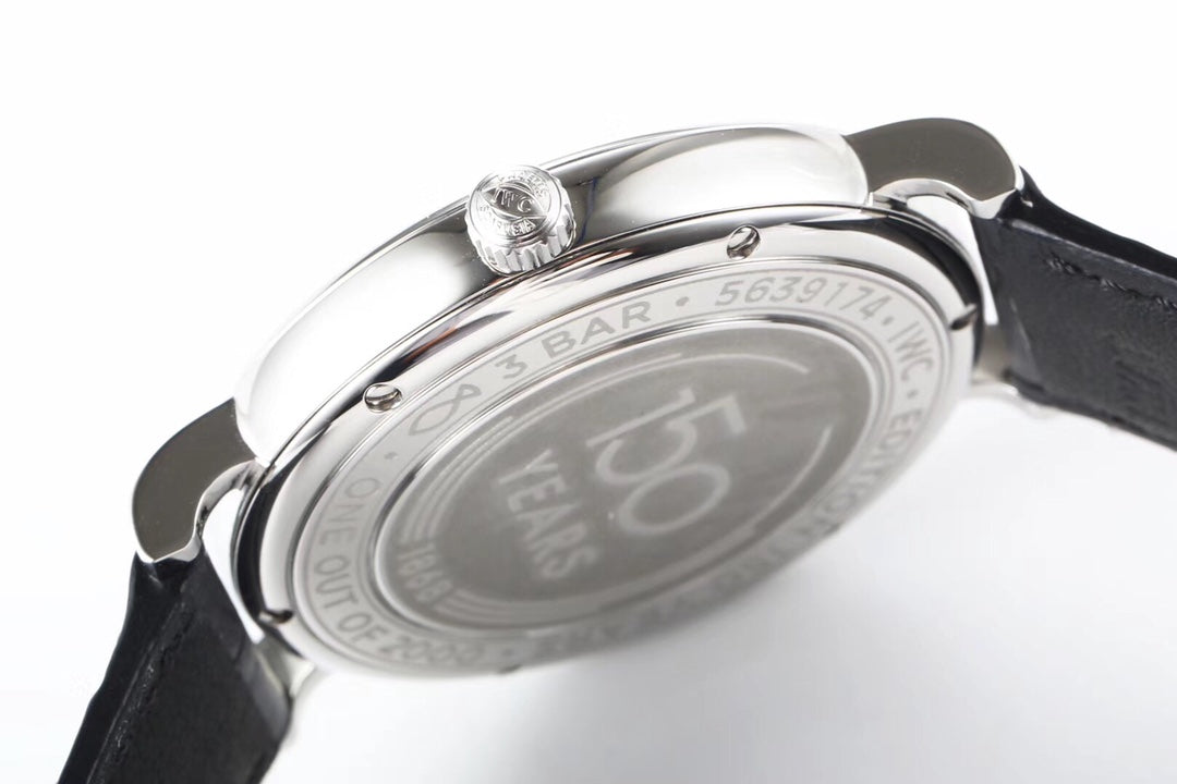 IWC Portofino 40mm White Dial Blue Numerals Black Crocodile Leather