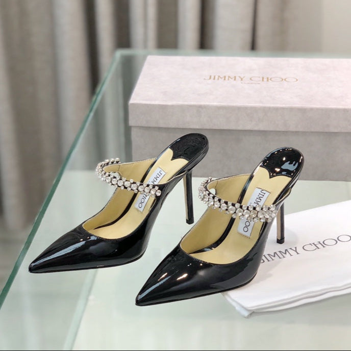 Jimmy Choo Bing 105 Mule Black Patent calfskin
