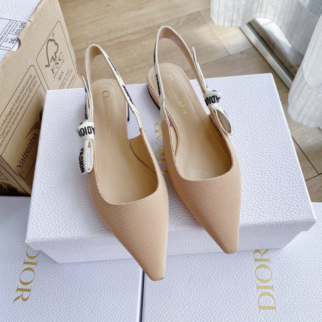 J'Adior Slingback Flat Nude Technical Fabric 330352