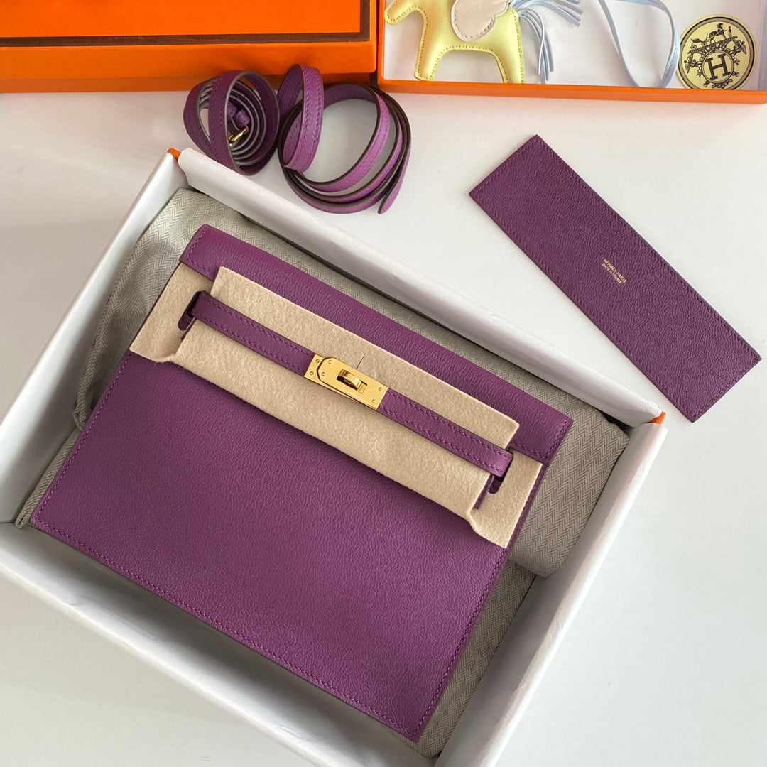 Kelly Danse II 22cm Purple Evercolor Leather Ghw