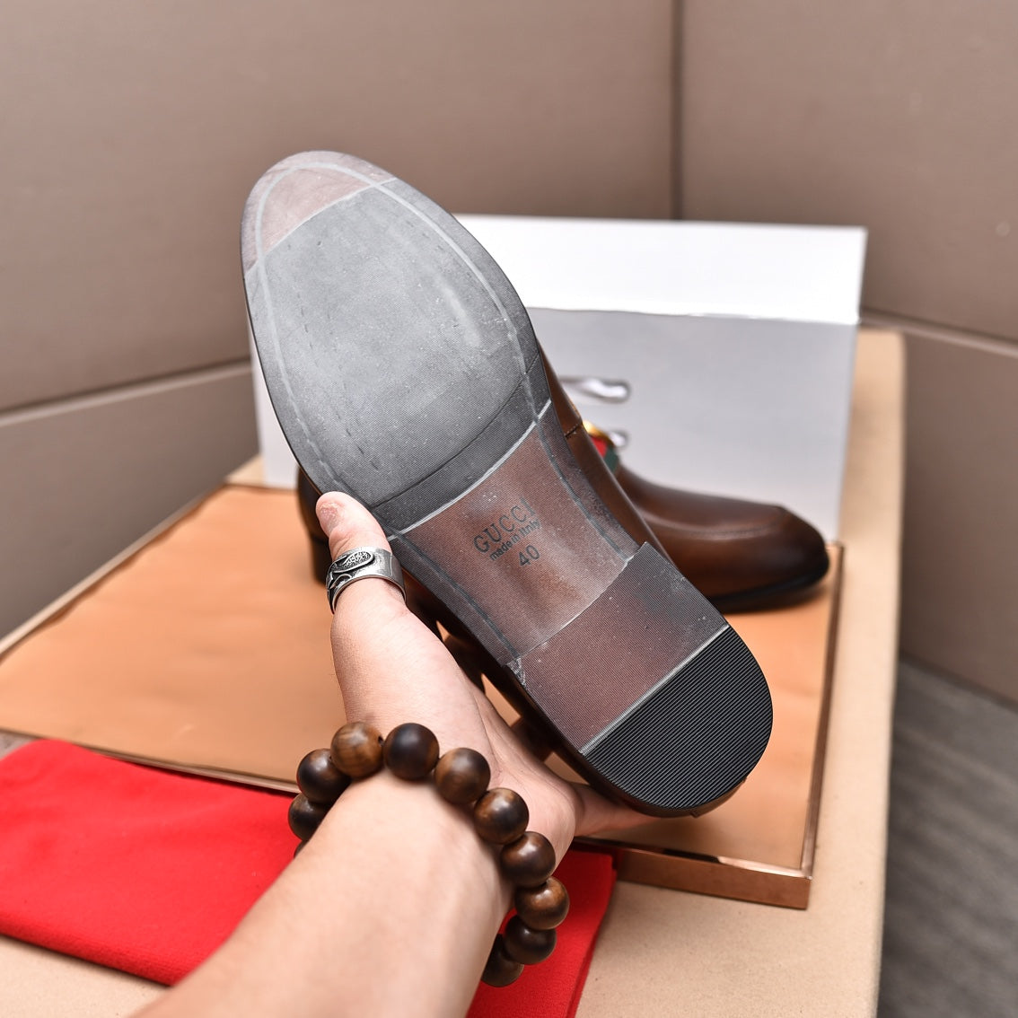 GG Men's Loafer Brown Cowhide 522704