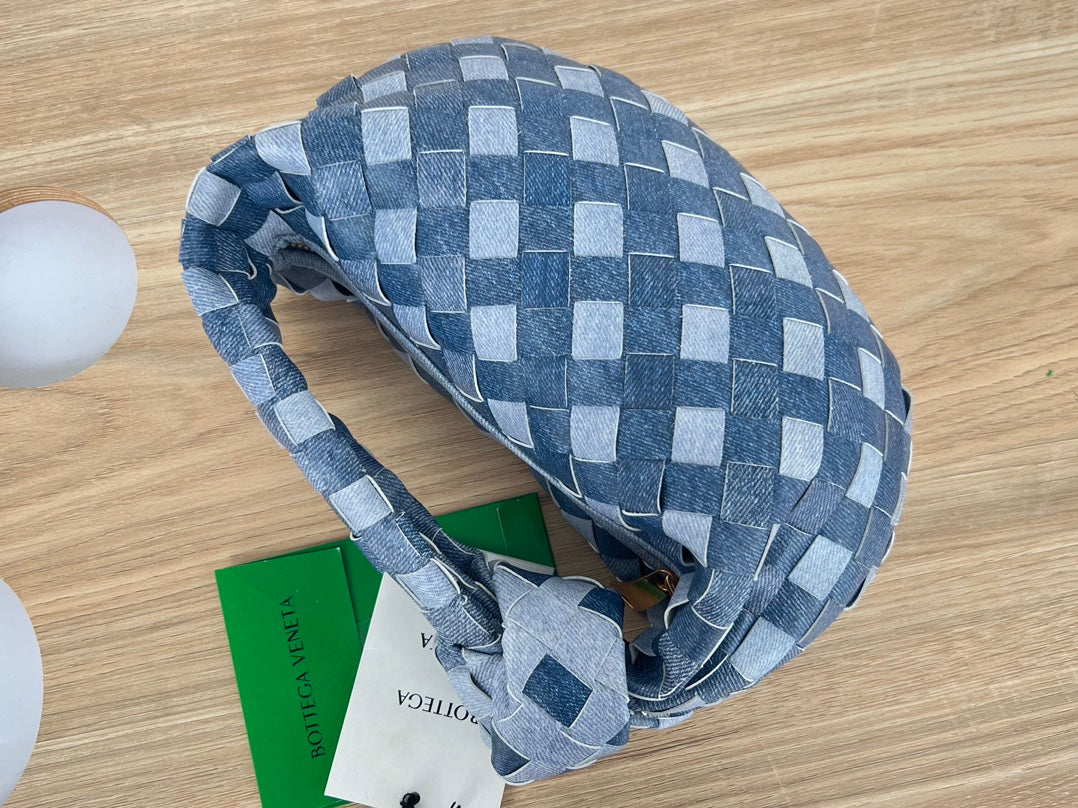 mini jodie 28 blue denim lambskin