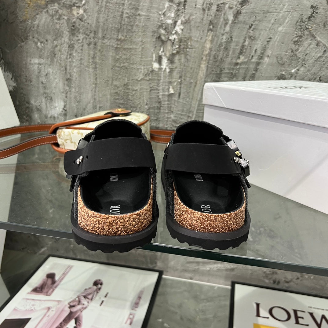 CD x Birkenstock Tokio Mule Grey Black Felt Coth