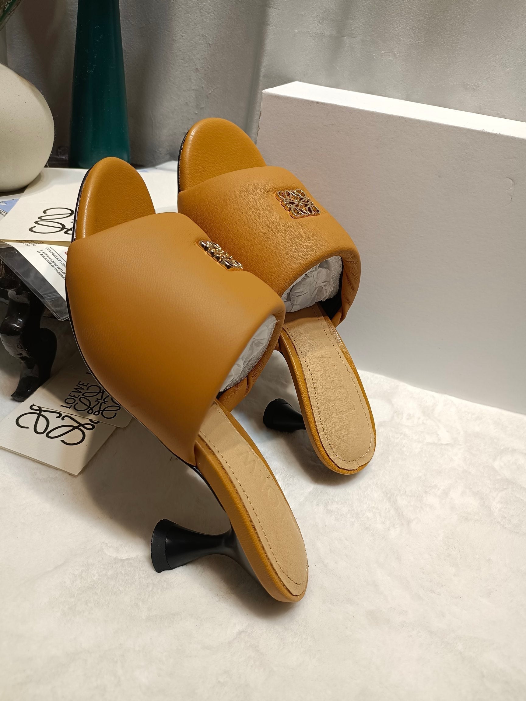Loewe Anagram Padded Mule Brown Sheepskin