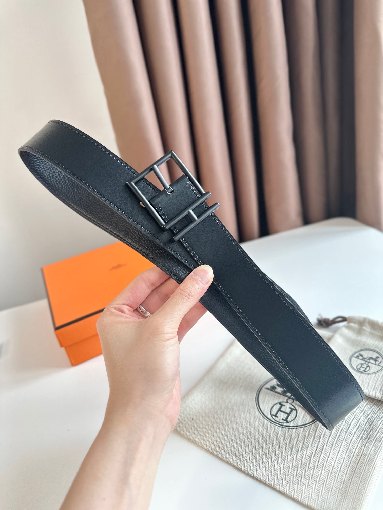 HM Nathan 40mm Belt Black Leather 187799