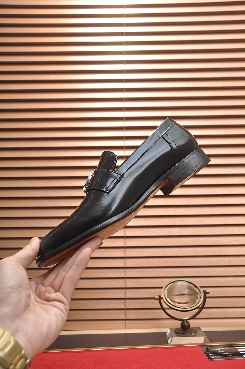 GG Men's Loafer Black GG Silver Patent Leather 552798