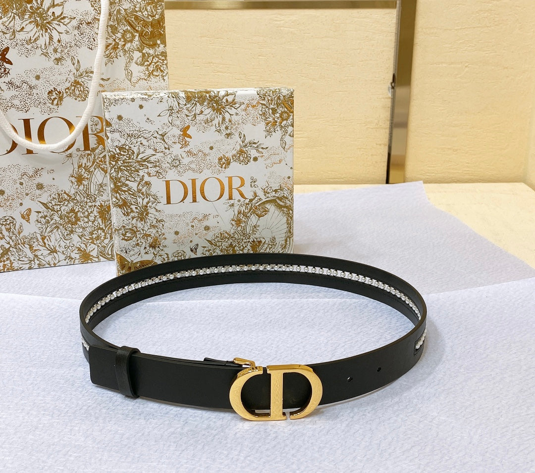 Dior 2026 Montaigne CD Belt 3.0cm Smooth Calfskin