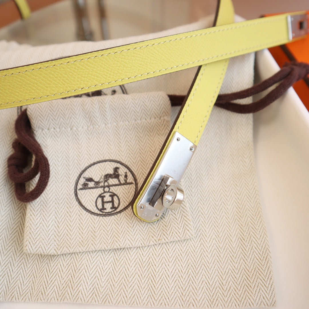 hm kelly belt 18mm yellow epsom leather