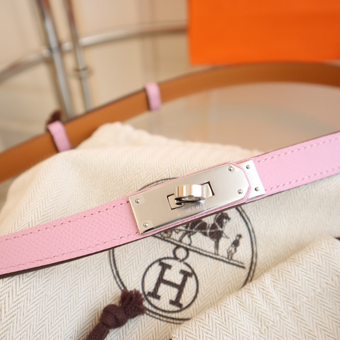 hm kelly belt 18mm pink epsom leather