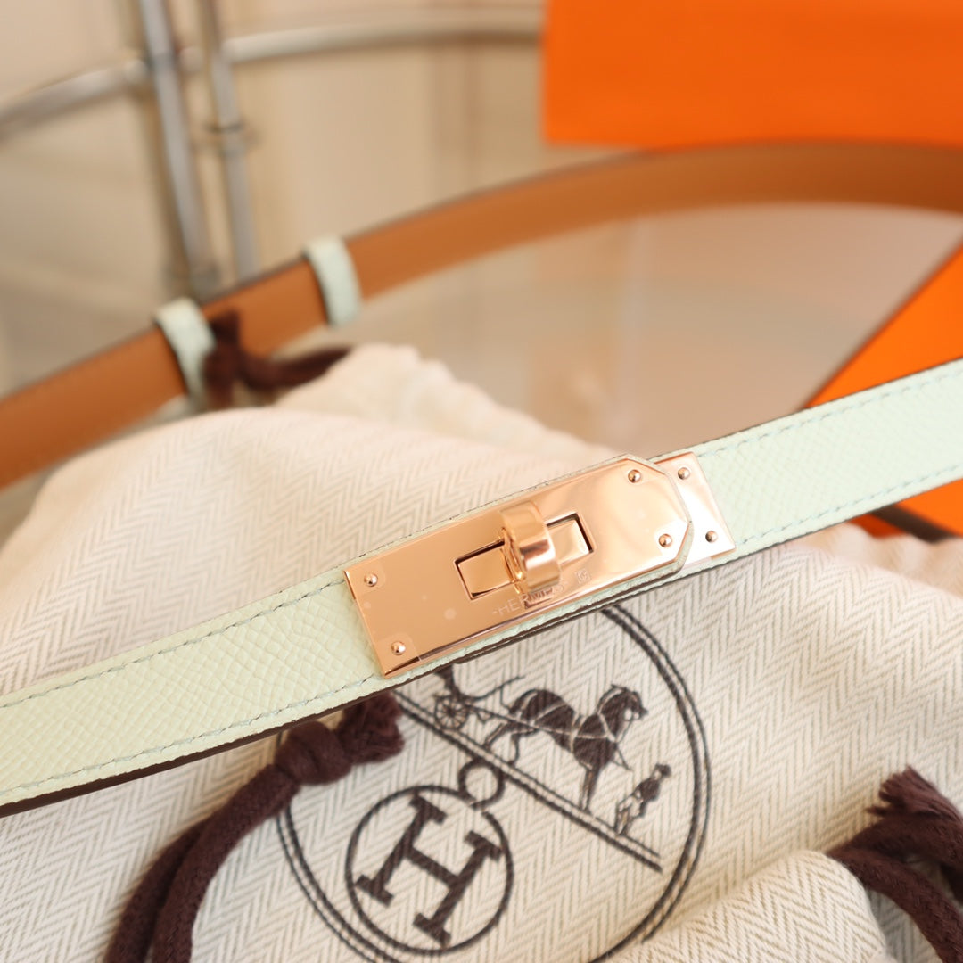 hm kelly belt 18mm aspirin blue epsom leather