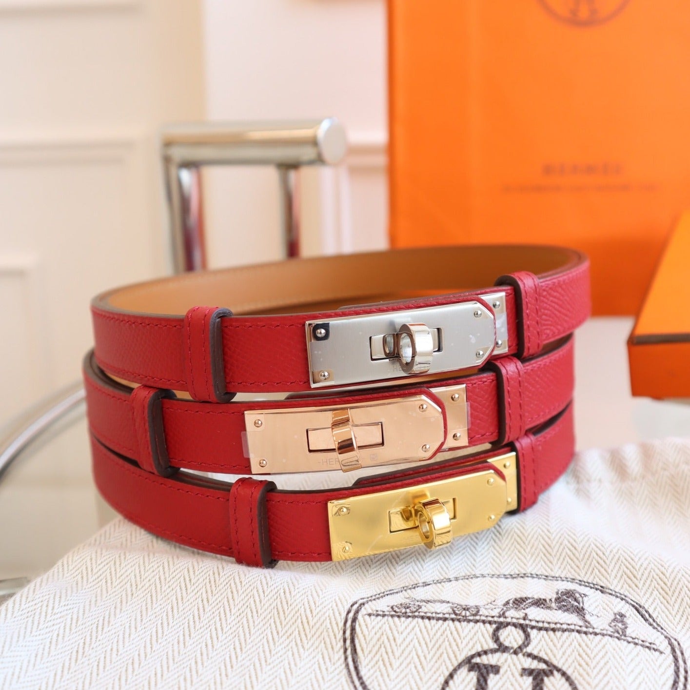 hm kelly belt 18mm dark red epsom leather