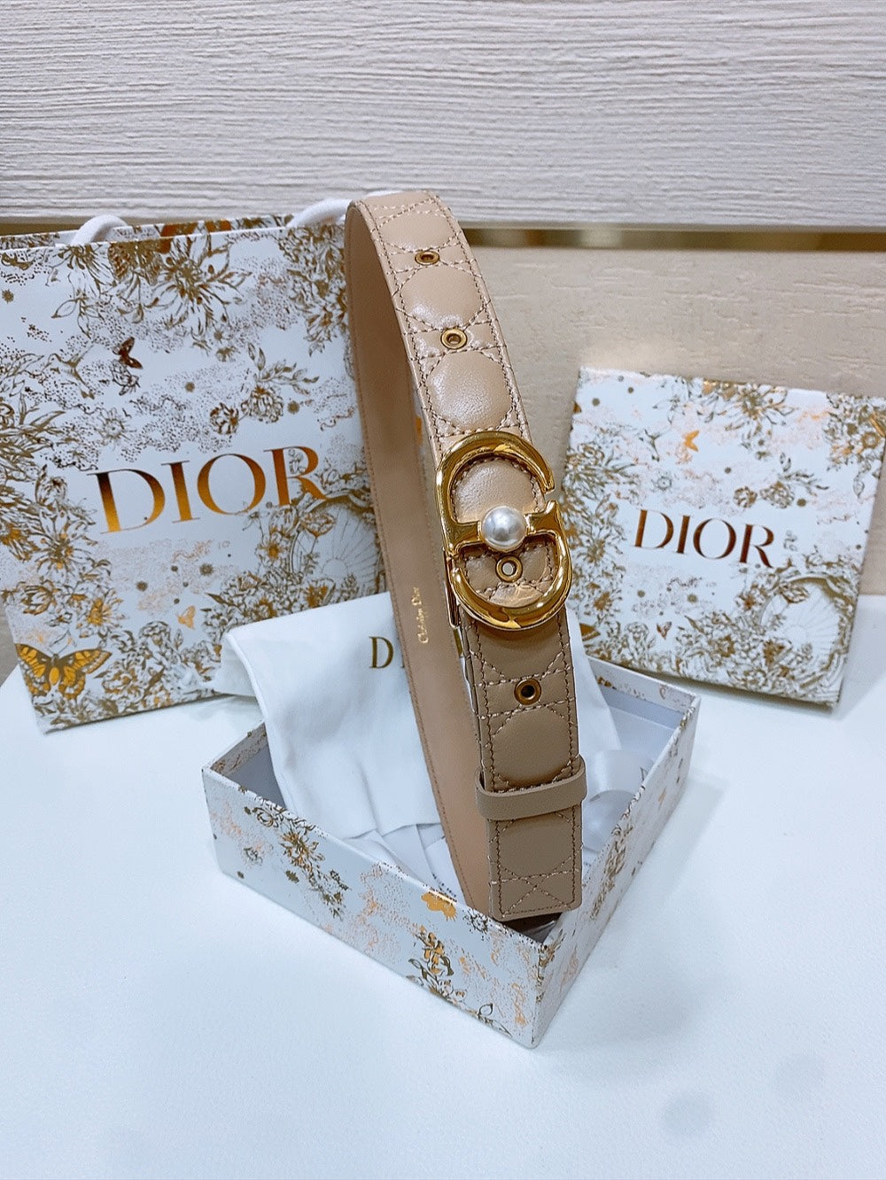 Dior 2026 Montaigne Jolie Belt 3.0cm Lambskin