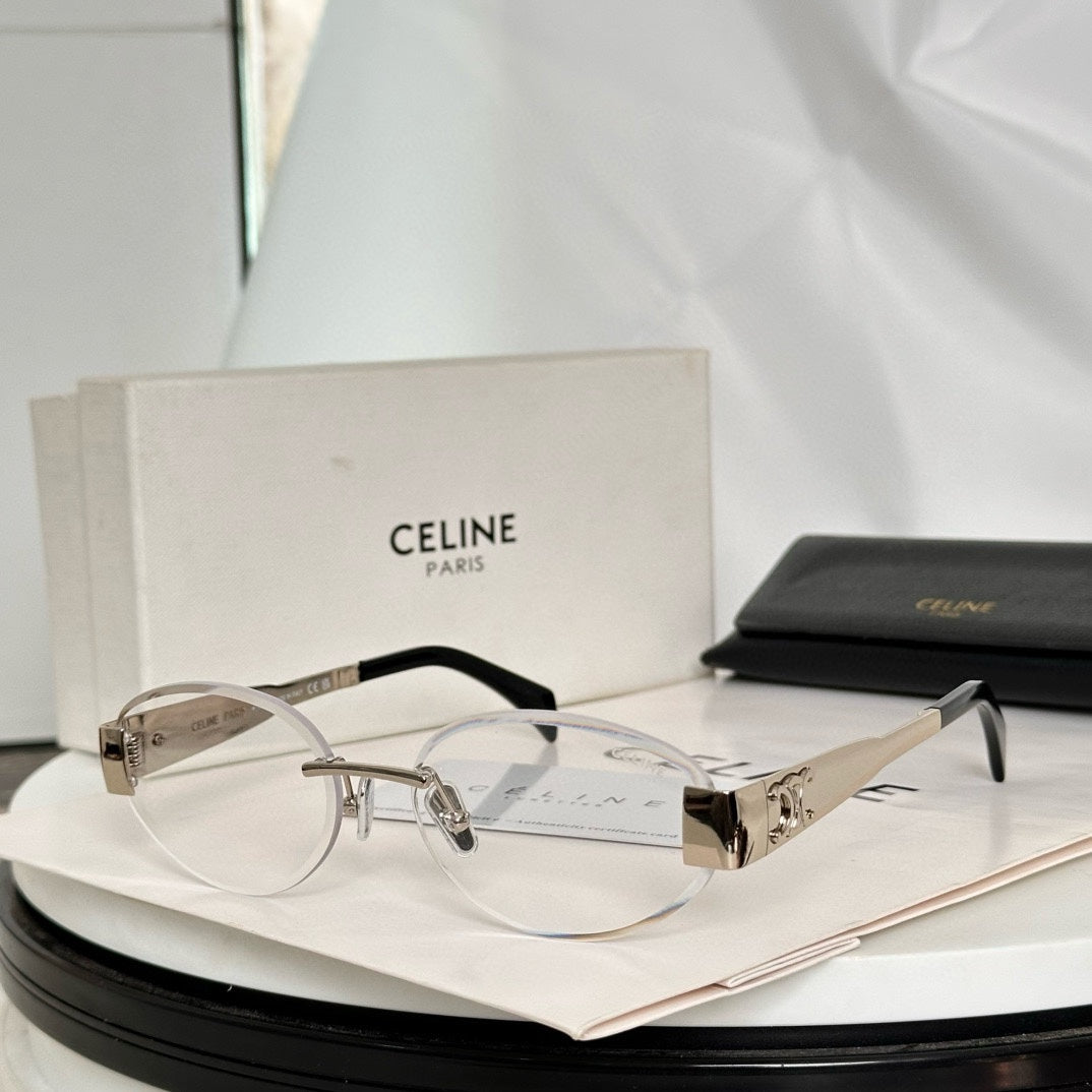 TRIOMPHE OVAL SUNGLASS  CL40240l IN METAL