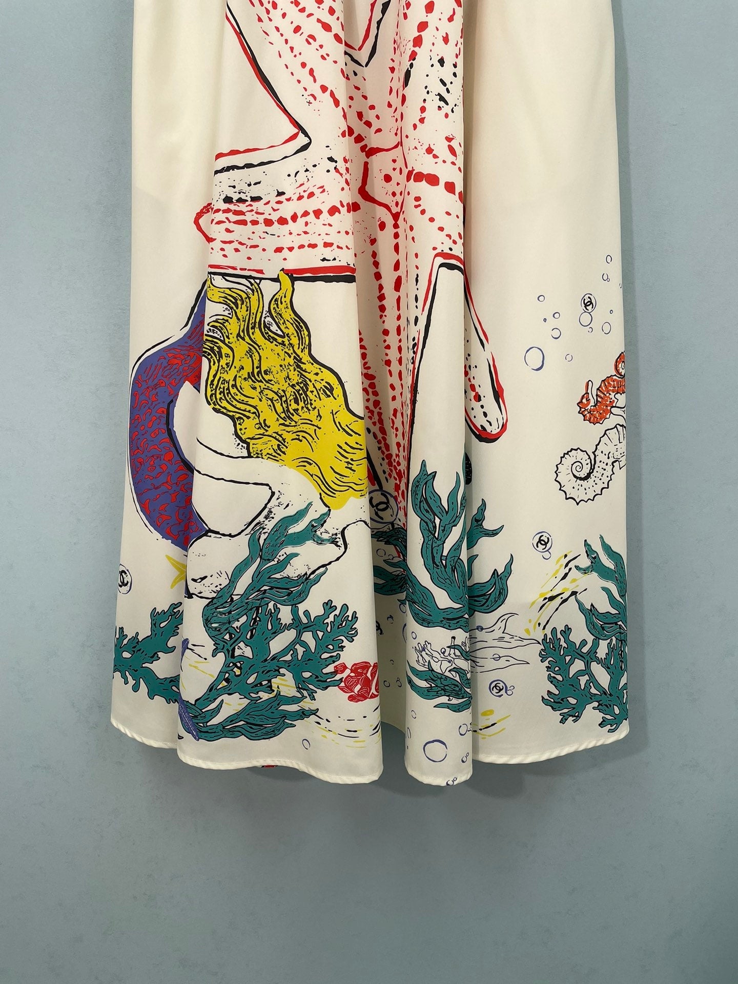 Chanel 2026 White Print Midi Skirt Polyester 440107