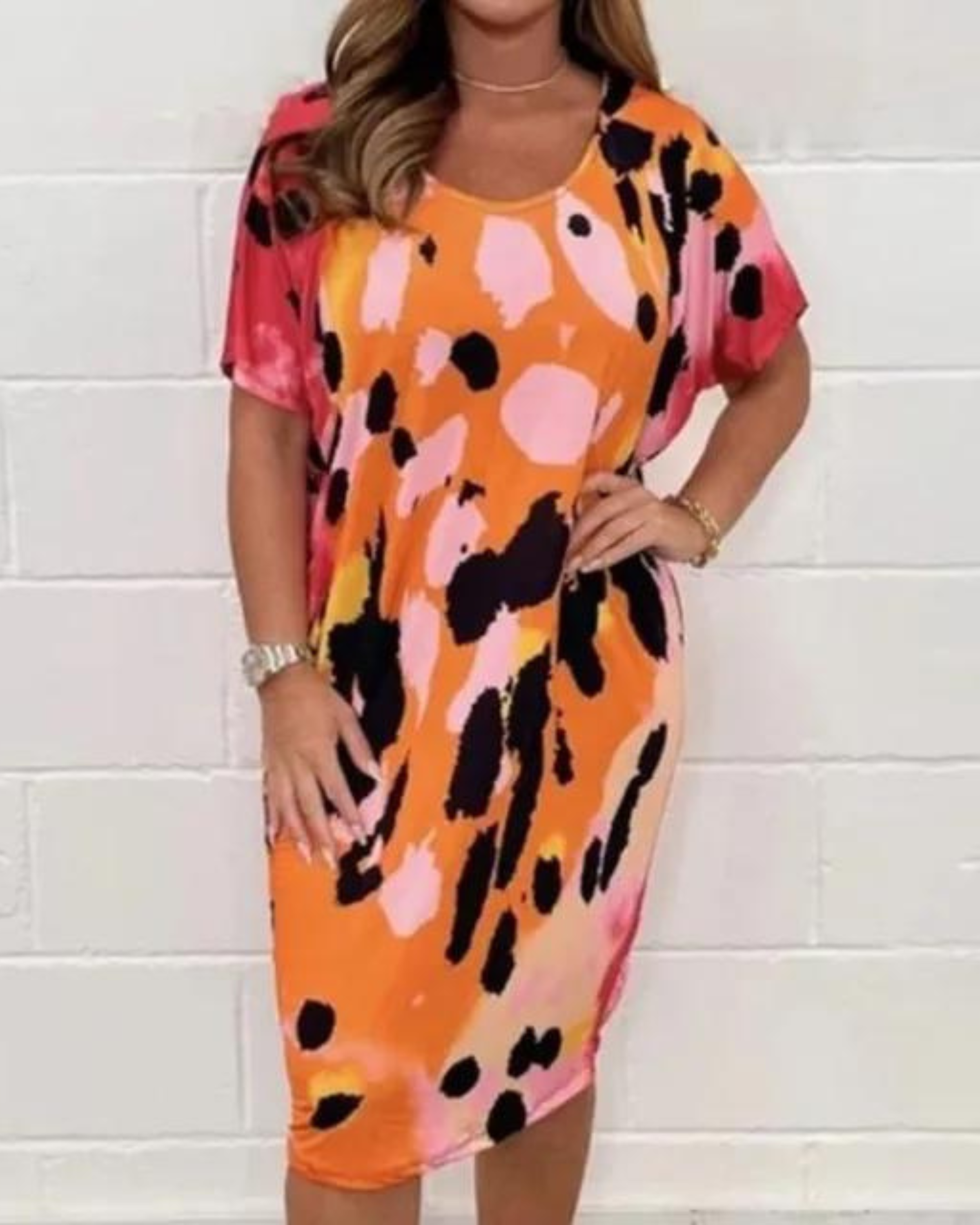 Clari - Leopard print loose casual dress #RSA8764