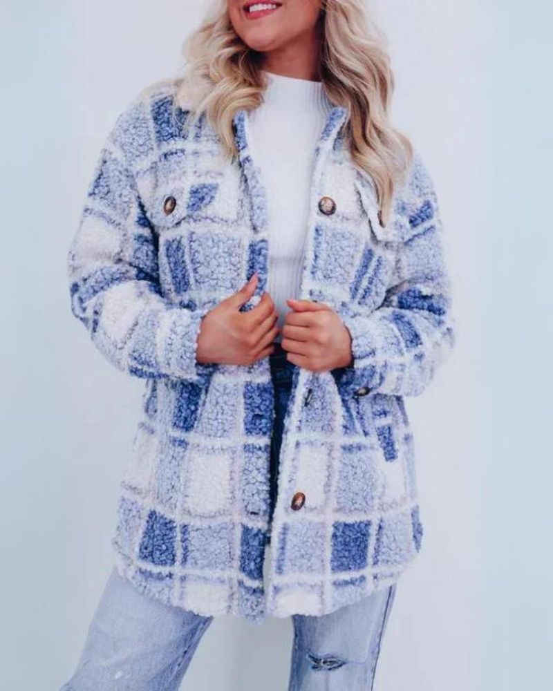 ELINARA - Polar Fleece Plaid Jacket BEST4398