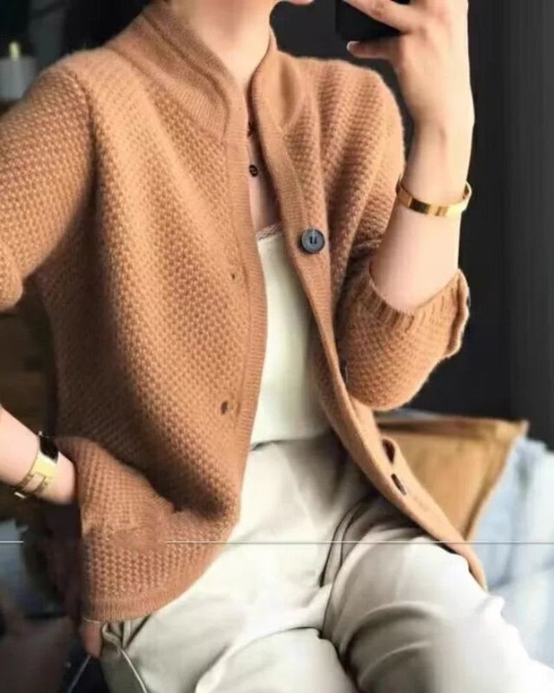 SARAE - Women's wool thick sweater jacket VEV35001