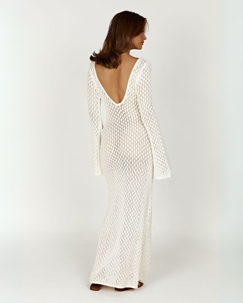GIRA - KNITTED WHITE DRESS #VEV33871