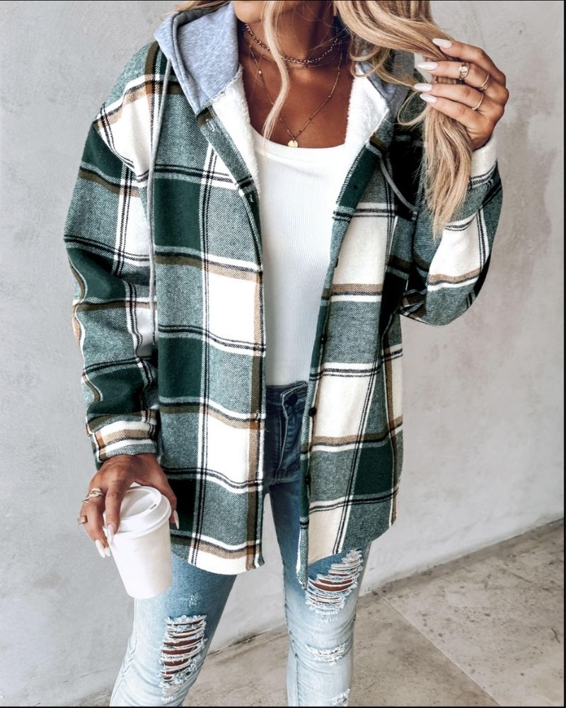 IMIRA - Soft Flannel Printed Jacket #VEV34878R