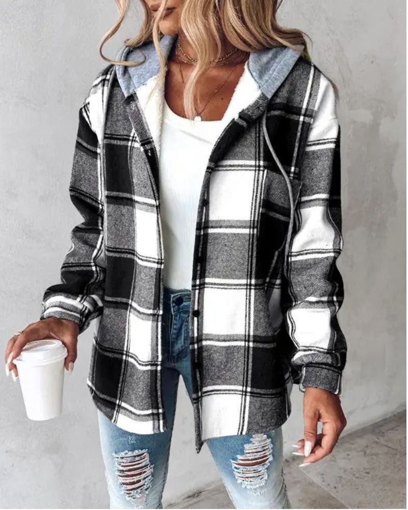IMIRA - Soft Flannel Printed Jacket #VEV34878R