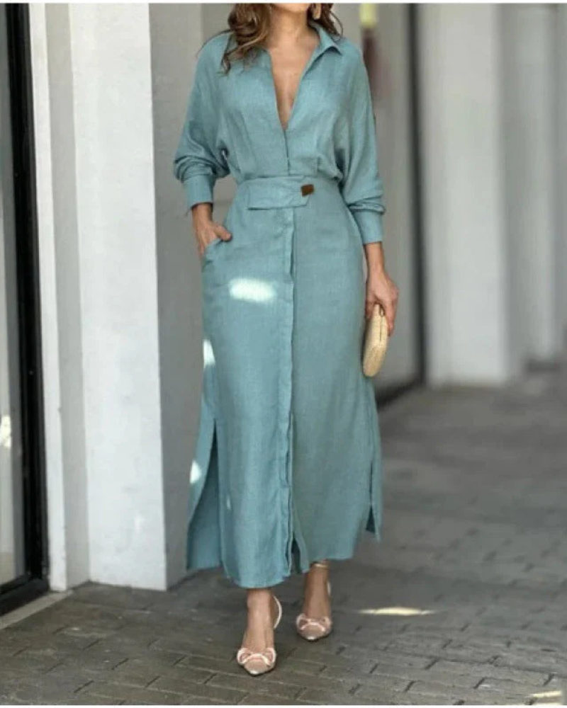 MELEIA - Cotton and linen maxi dress #KAL5082