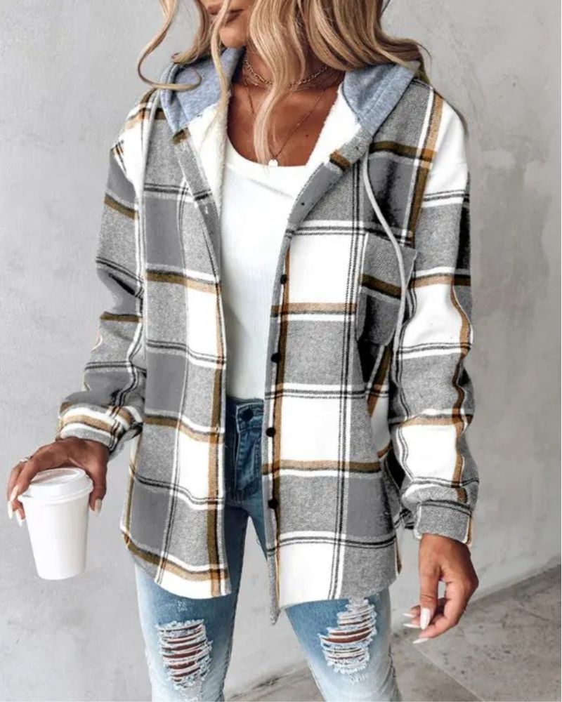 IMIRA - Soft Flannel Printed Jacket #VEV34878R