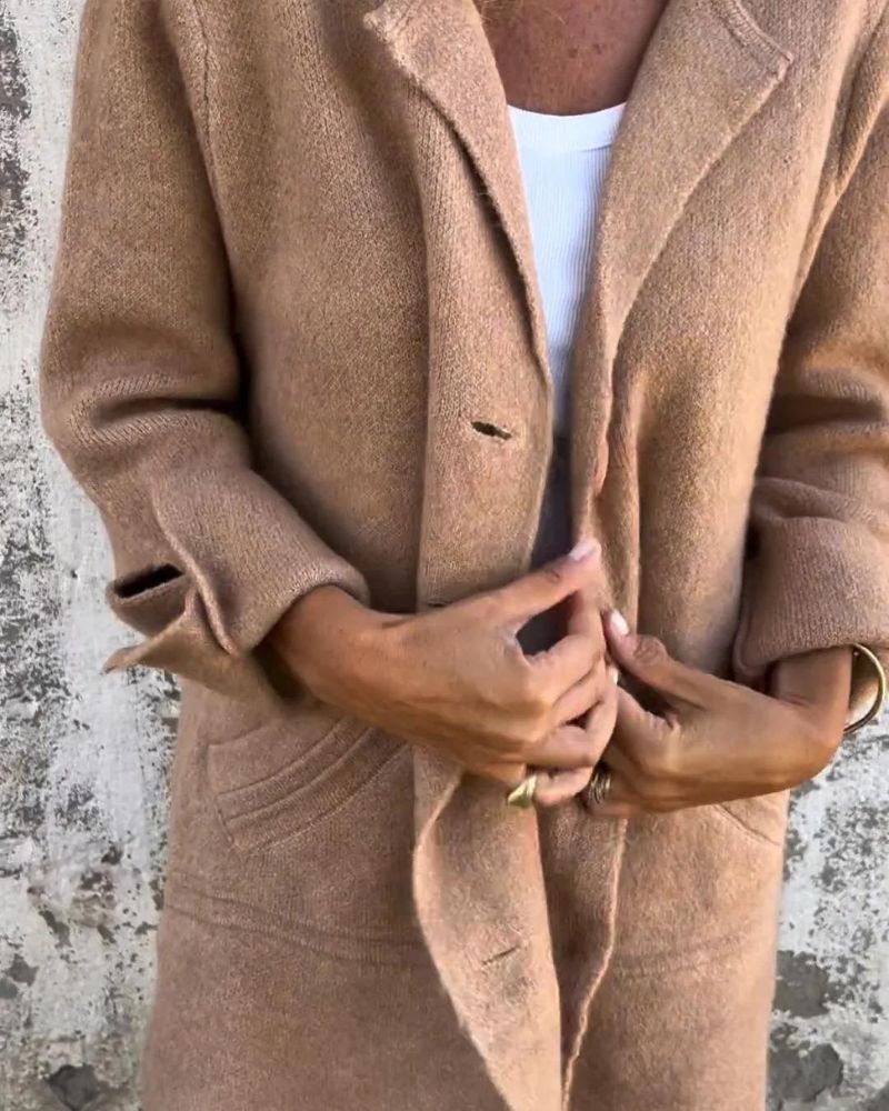 MAILA - Casual long coat with lapels VEV36134