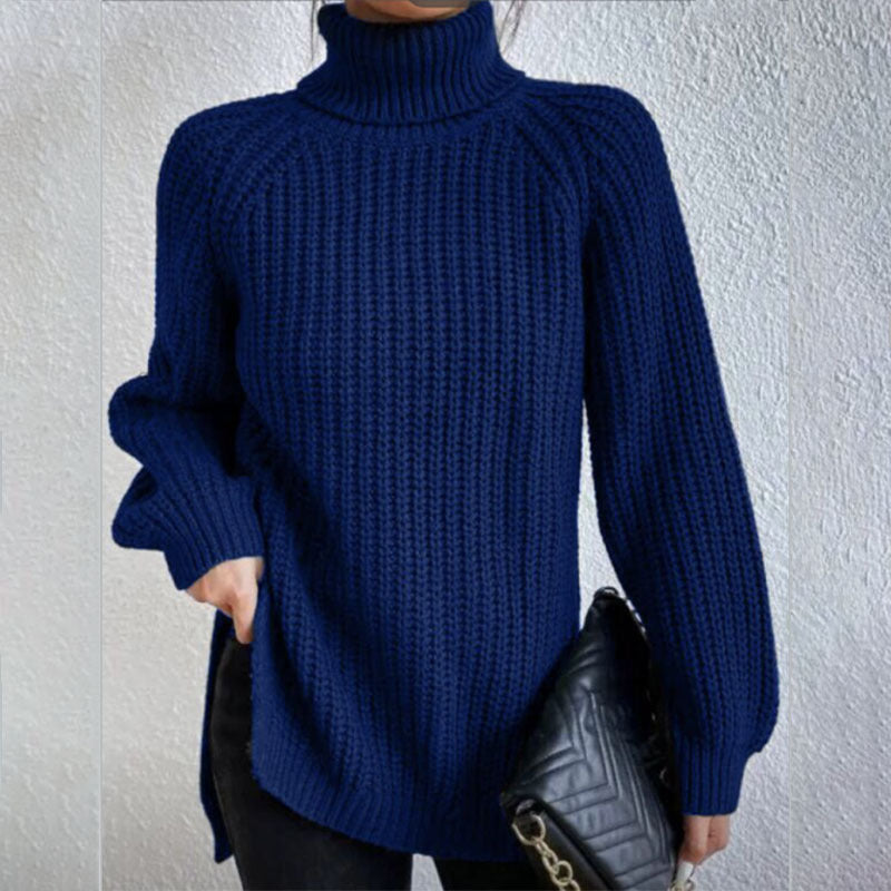 Pull en Laine à Col Haut et Épais