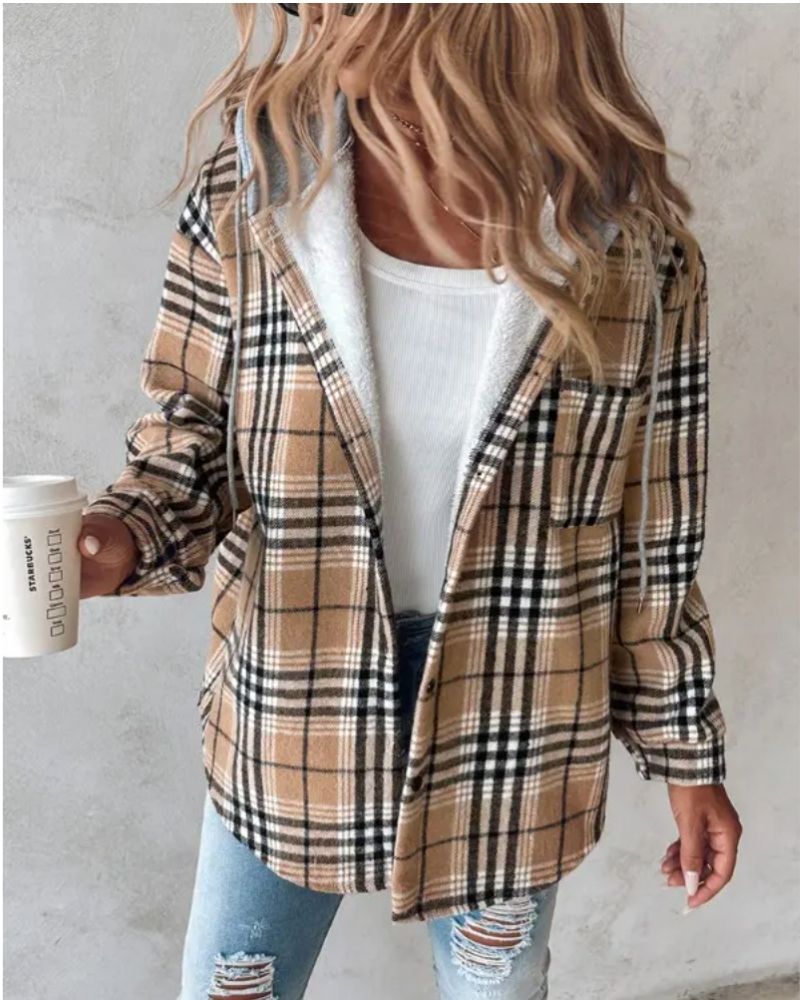 IMIRA - Soft Flannel Printed Jacket #VEV34878R