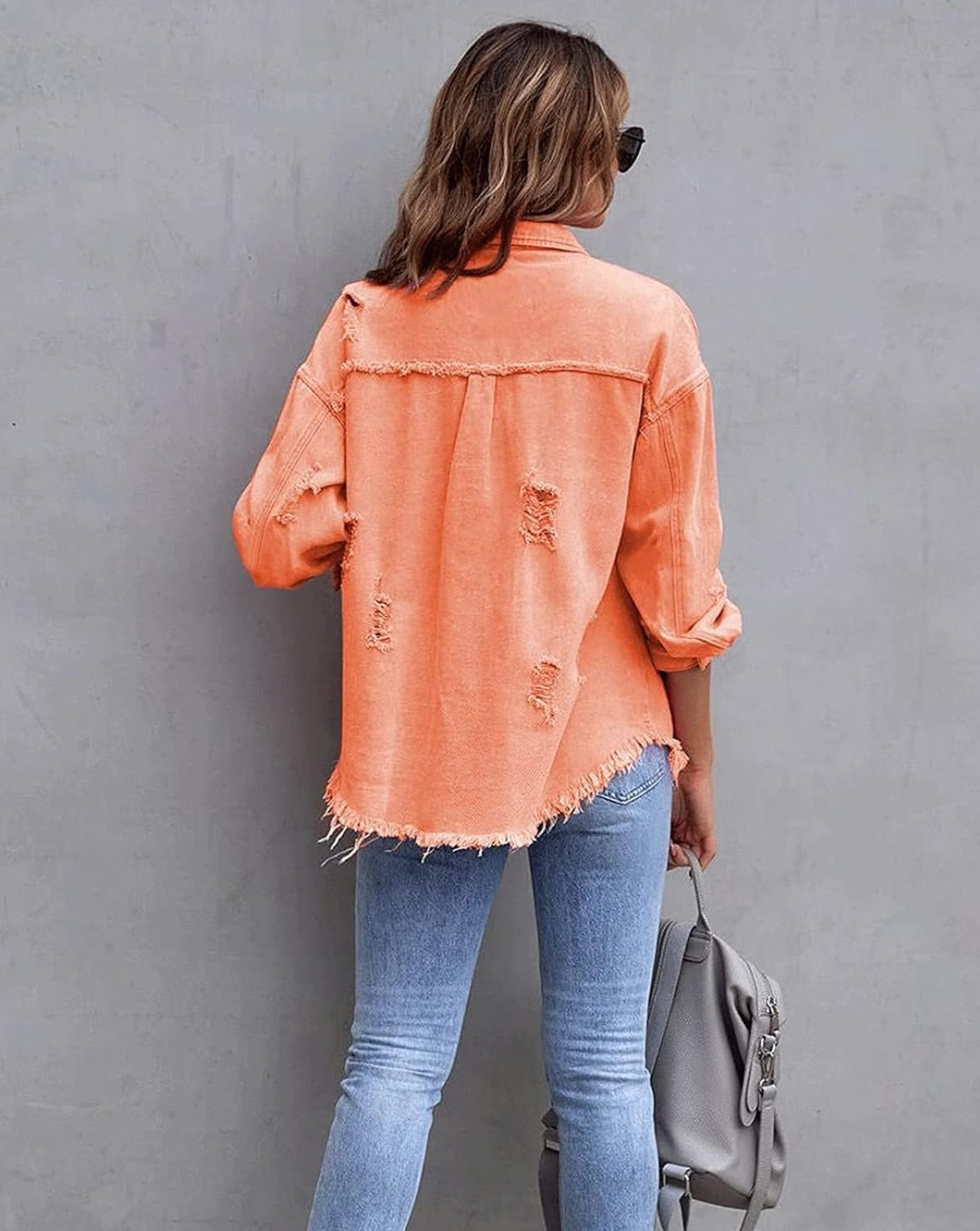 CYA - RIPPED OVERSIZED DENIM JACKET #VEV35061