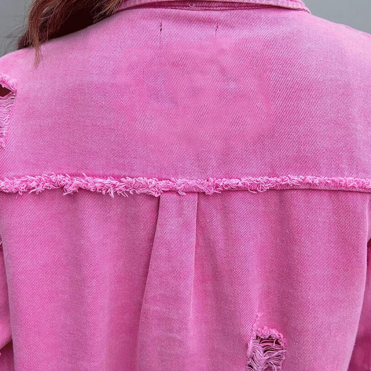 CYA - RIPPED OVERSIZED DENIM JACKET #VEV35061