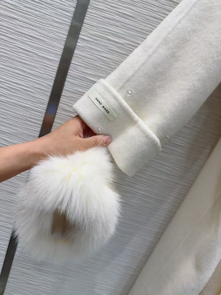 Max Mara Cream Coat Wool Cashmere