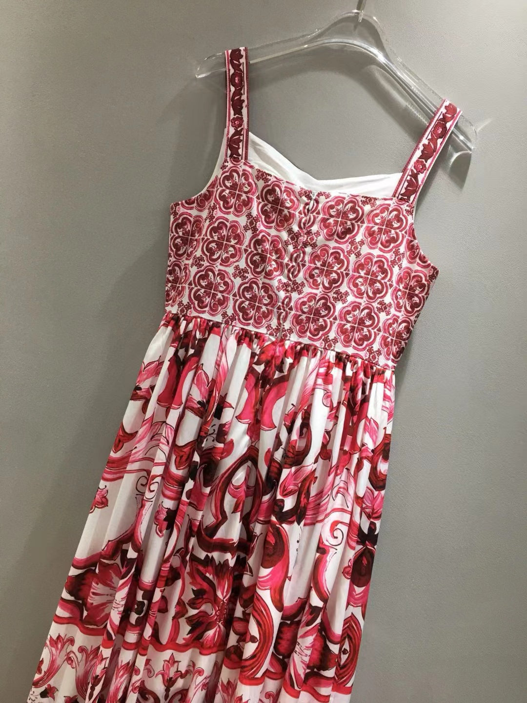 Dolce & Gabbana Print Dress Pink White Cotton