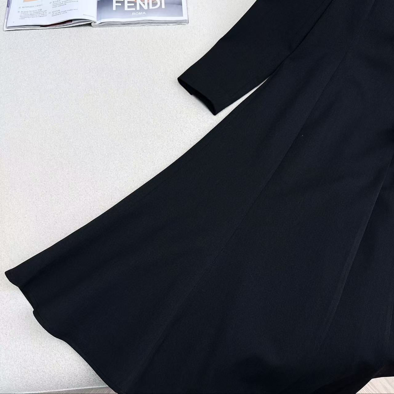 Fendi 25 Long Suit Coat Black Polyester
