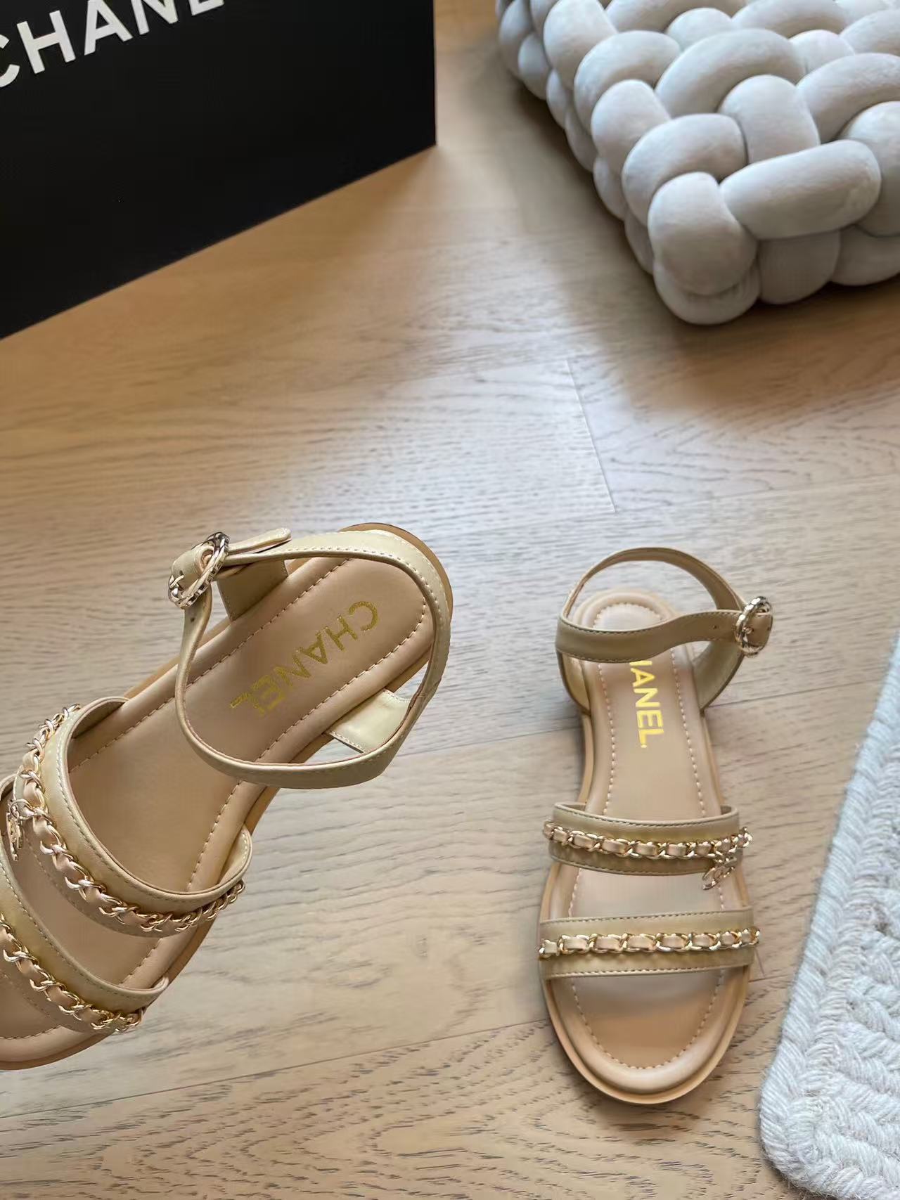 Chanel 2025 Sandal Beige Calfskin
