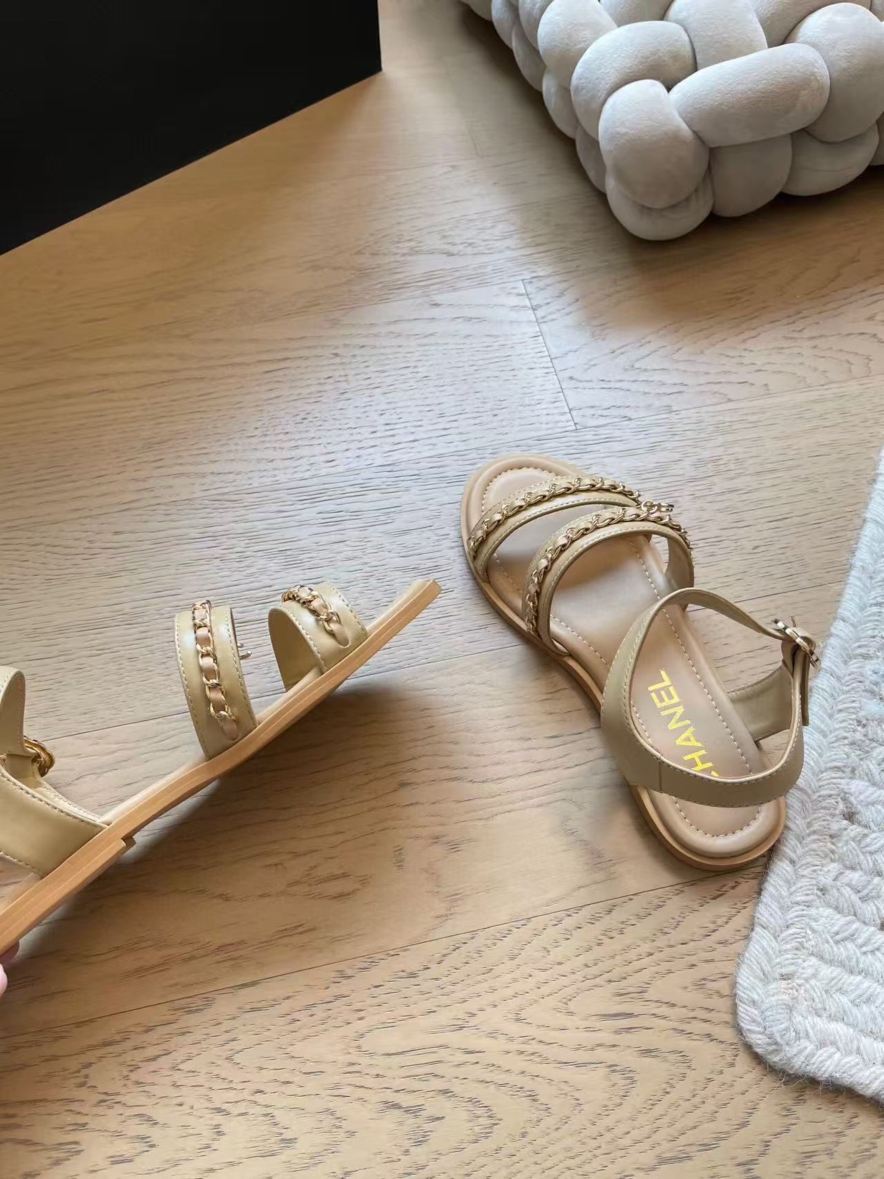 Chanel 2025 Sandal Beige Calfskin