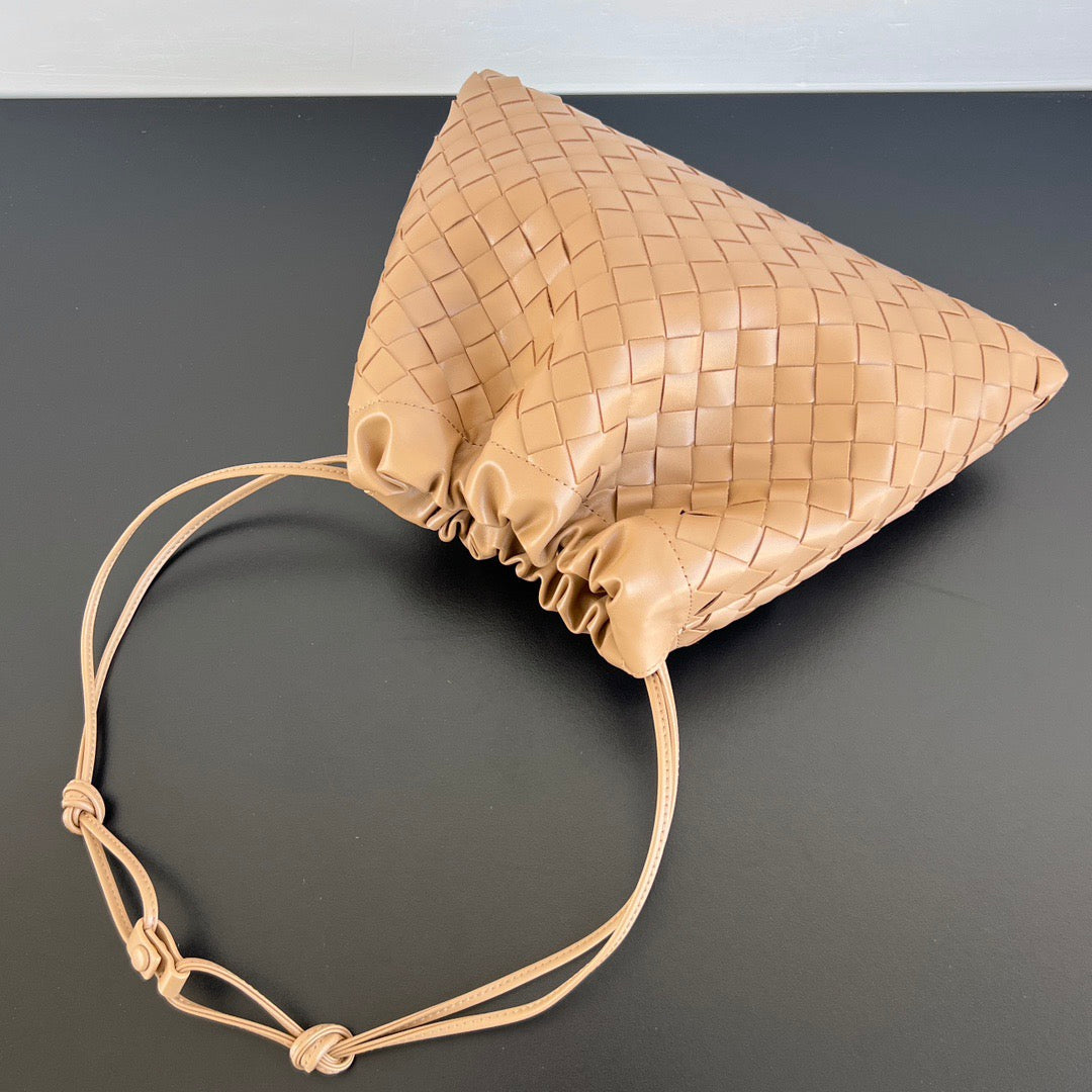 Bottega Veneta 2025 Dustbag Clutch Bag Pale Brown Calfskin