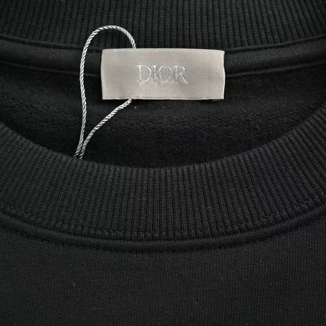 Dior 2025 'CD Icon' Black Cotton Fleece Sweatshirt