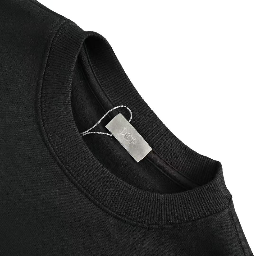 Dior 2025 'CD Icon' Black Cotton Fleece Sweatshirt