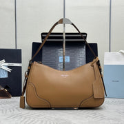 Prada 2026 Aimée Shoulder Bag 36cm Brown Leather