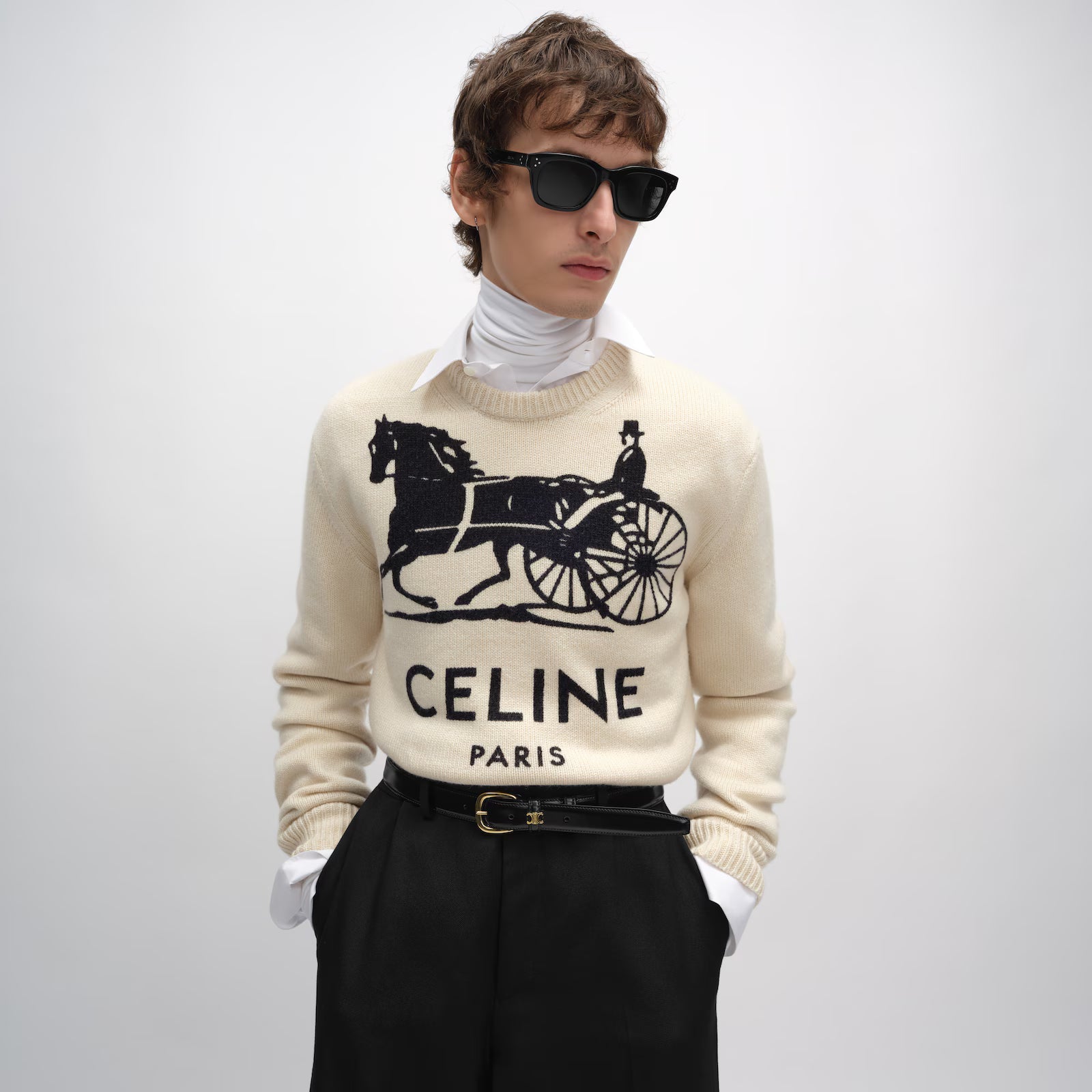 Celine 25 Horse Knit Sweater Wool 294034