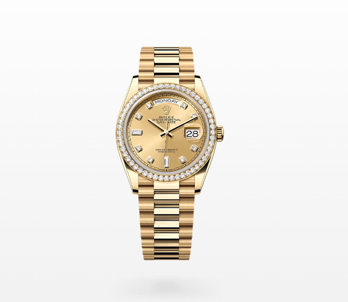 Rolex Day-Date 36 Diamond Dial Yellow Gold Watch