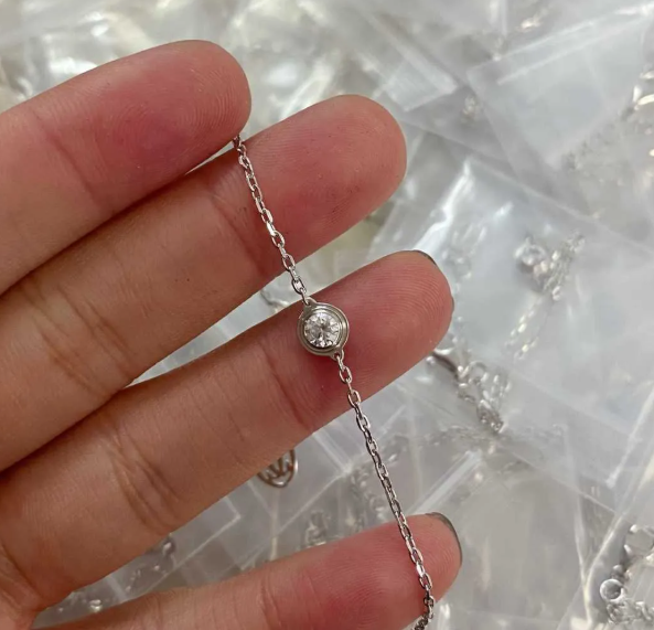 DIAMOND STERLING SILVER AQUAMARINE BUBBLE BRACELET