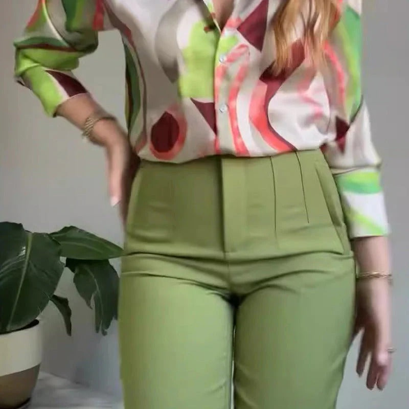 Printed Two-Piece Outfit – Shirt & Pants #RSA7541R